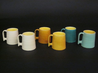 6 various Bretby pottery tankards, the bases marked 3520