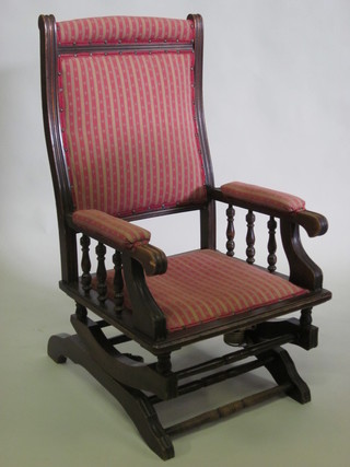 An American mahogany rocking chair