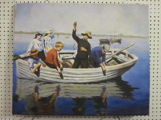 Oil on canvas "Children Fishing" 20" x 24"
