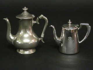 A silver plated hotelware hotwater jug by Elkington and 1 other coffee pot