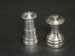 2 silver plated pepper mills