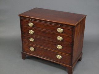 A Georgian mahogany chest fitted a brushing slide above 1 long  and 4 long graduated drawers, raised on bracket feet 37"   ILLUSTRATED