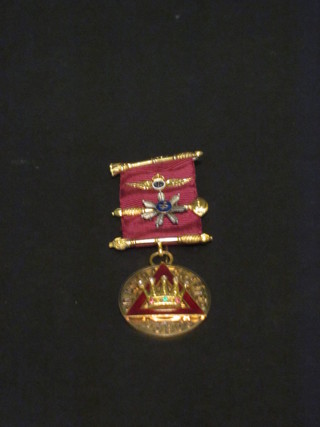 A 9ct gold and enamelled Masonic Past Z's jewel for Adastra  Chapter no. 3808