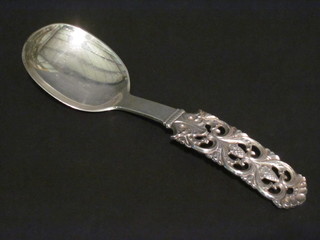 A Dutch style pierced white metal spoon marked 830S LO NM  MH68