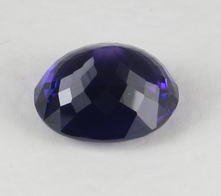 A purple amethyst oval gem, approx 28.20ct