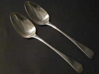 A pair of George IV silver Old English pattern table spoons London 1824 by William Bateman 4 1/2 ozs