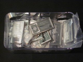 26 various silver ingots decorated locomotives 23 1/2 ozs