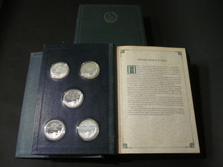 Volumes I and II "The Mountbatton The Gaelic History of Great Britain and The Sea" comprising a set of 43 silver ingots,