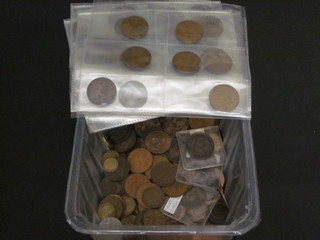 A box of various copper coins etc