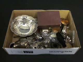 A collection of silver plated items