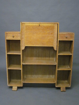 A limed oak student's bureau with fall front 39",f,