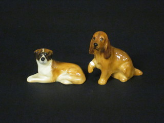 A Royal Doulton figure of a seated St Bernard?, base marked  K19 2" and a do. seated Spaniel 2" base marked K9A