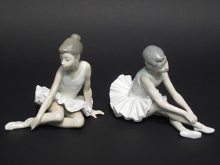 2 Nao figures of seated ballerinas