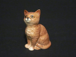 A Beswick figure of a seated ginger cat 3 1/2"