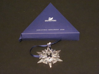 6 Swarovski crystal Christmas tree pendant decorations in the  form of stars including the Millennium star
