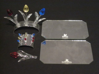 2 Swarovski crystal plate mirrors and a collection of various tulips