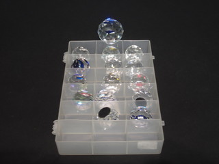 15 Swarovski crystal circular commemorative paperweights