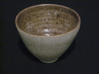 A Lucie Rie style pottery bowl the base marked D 1965 5"