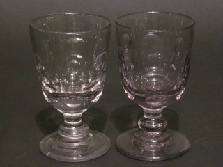 A pair of 19th Century glass rummers with panel decoration,  reputedly used at the wedding breakfast of Albert and Victoria