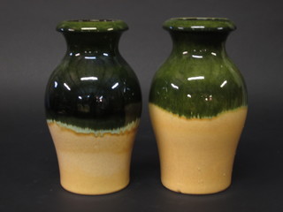 A pair of West German Art Pottery vases, bases marked 290-27  10"