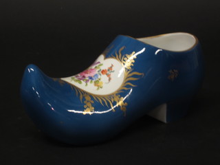 A late Dresden porcelain vase in the form of a clog 10"