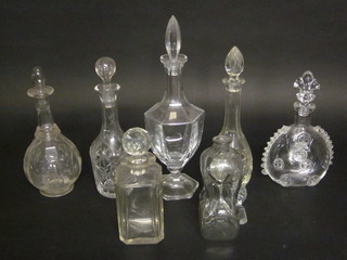 A Baccarat decanter, f, and a collection of other decanters