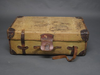 A fibre and leather cabin trunk by R W Forsyth of Edinburgh & Glasgow 36" x 21"