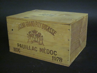 A crate of 1978 Chateau Grand Puy Ducasse