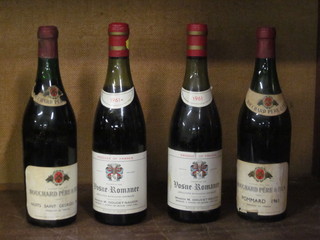 2 bottles of 1961 Vosne Romanee Doudet Naudin, 1 bottle of  1961 Nuits St Georges Bouchard Pere et Fils and a bottle of 1961  Pommard Bouchard Pere et Fils