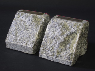A pair of granite bookends formed from part of London Bridge