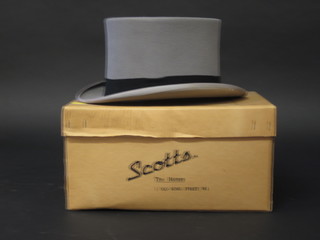 A gentleman's Ascot grey top hat by N Kirtiz of London, size 7  1/4