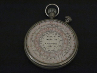 A Lord's Calculator marked RW Waddington Coventry