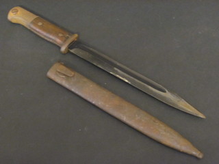 A German Mauser bayonet complete with scabbard
