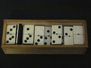 A set of bone dominoes
