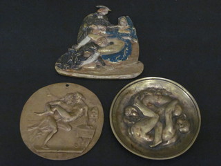 3 19th Century bronze erotic plaques
