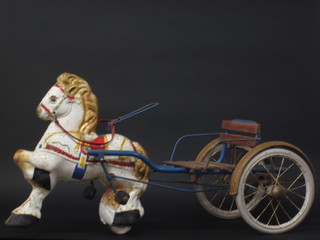 A childs Mobo pressed metal, pedal operated horse and cart