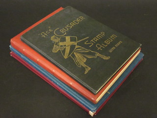 A Crusader stamp album and 3 stock books