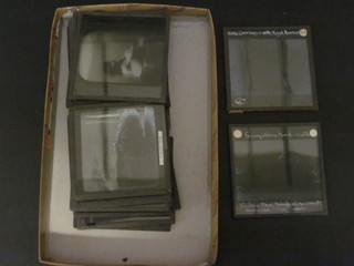 A collection of various black and white lantern slides