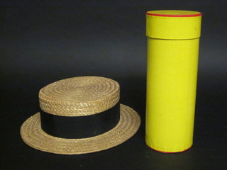 A gentleman's straw boater by Dunns 7 1/4, together with a Goodwood folding Panama hat
