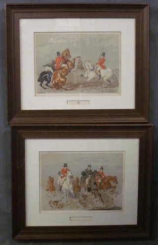 A pair J F Herring hunting prints "The Wrong Sort and The Right Sort" 7" x 10"