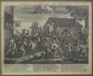 An 18th Century etching "Hudibras Encounters The Skimington"  8" x 10"