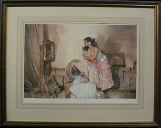 Sir William Russell Flint, a limited edition coloured print "Model and Critic" 14" x 22"