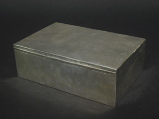 A Continental white metal cigar box with hinged lid 8 1/2"  ILLUSTRATED