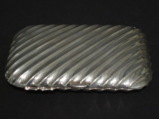 A ribbed silver cigar case, Birmingham 1924, 3 1/2 ozs