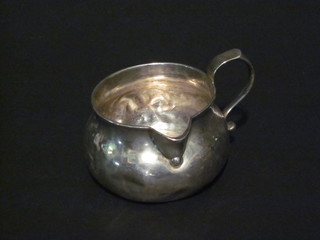An antique silver brandy saucepan, base marked TS, 2 ozs