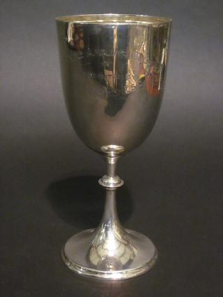 An Edwardian silver trophy cup of goblet form, London 1905, 5 1/2 ozs