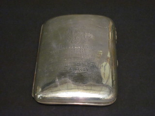 A silver cigar case, Birmingham 1903, 3 1/2 ozs