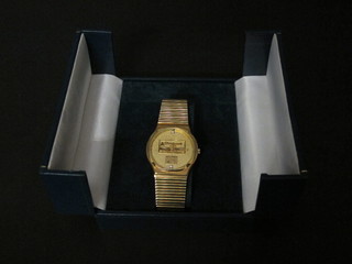 A gentleman's Sherwood International wristwatch contained in a  gold plated case