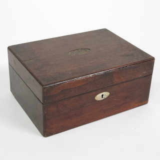 A Victorian rosewood trinket box with hinged lid 11"