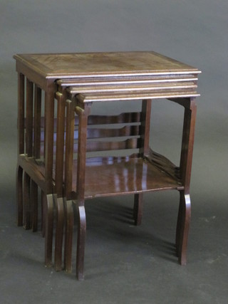A quartetto of rectangular interfitting tables 15"